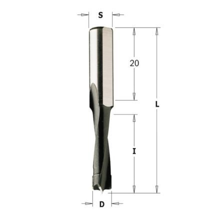 HW-Grąžtas kaiščiams S=8X20 D=8X58 RH, CMT