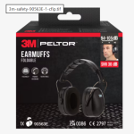 Earmuffs Foldable Headband 90563E, SNR value 30 dB, black, 3M